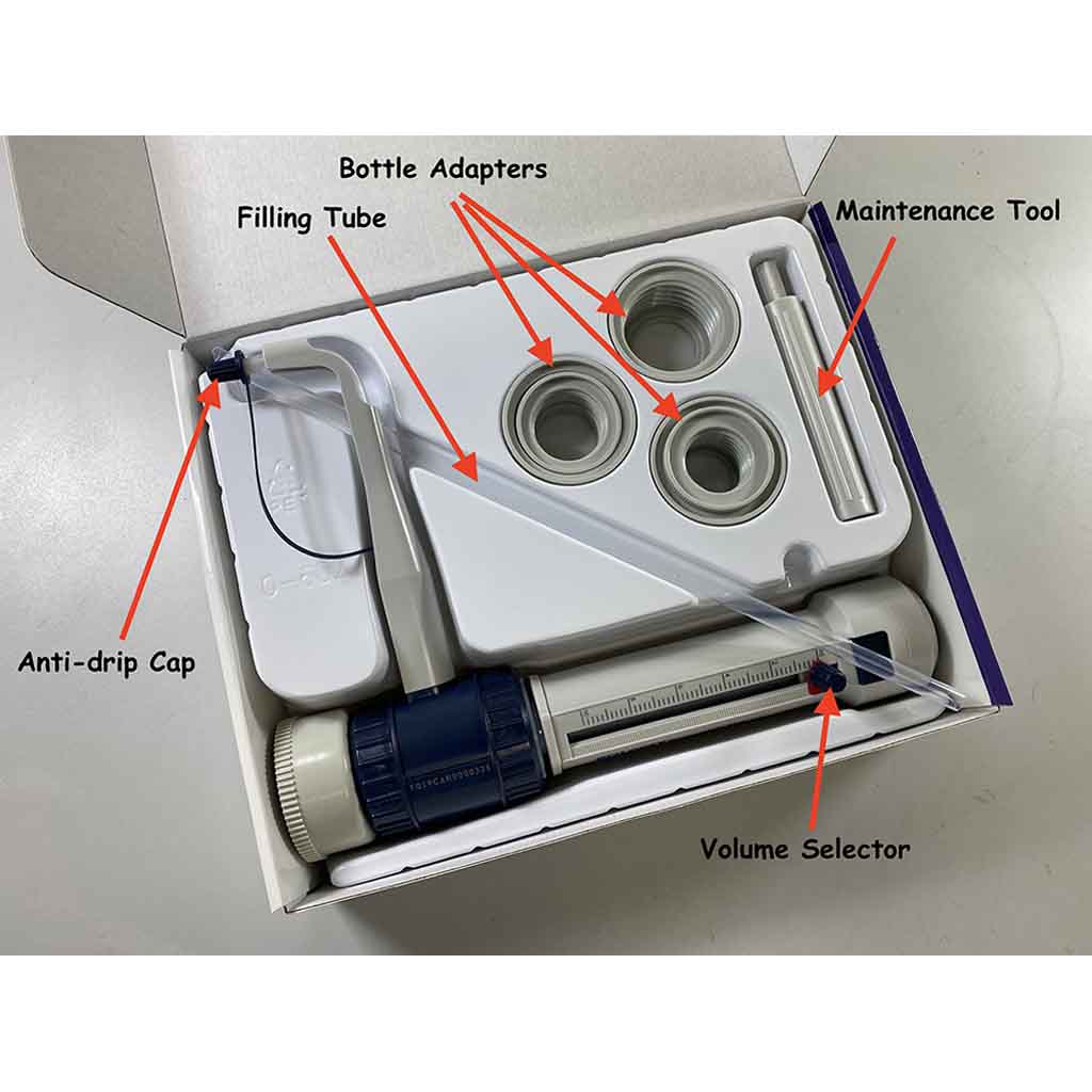 SCILOGEX SCISpense Bottletop Dispensers, in four fully adjustable